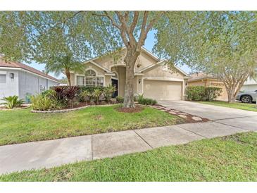 Charming single-story home featuring a well-manicured lawn and a cozy two-car garage at 12229 Coldstream Ln, Tampa, FL 33626