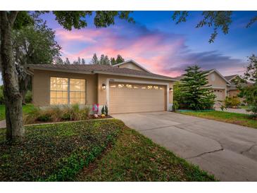 Charming single-story home with a two-car garage and well-maintained landscaping at 19204 Weymouth Dr, Land O Lakes, FL 34638