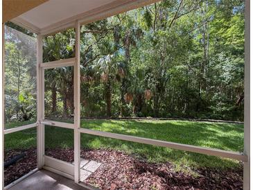 Enjoy the outdoors from this screened patio overlooking a green backyard with mature trees at 5125 Palm Springs Blvd # 3108, Tampa, FL 33647