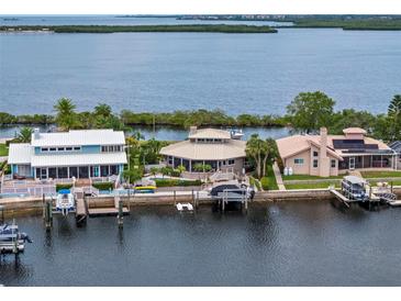 Waterfront homes with private docks offer stunning views of the bay at 5782 Westshore Dr, New Port Richey, FL 34652