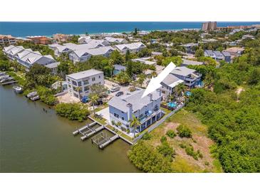 Waterfront home with a boat dock and stunning views of the bay at 601 2Nd St, Indian Rocks Beach, FL 33785