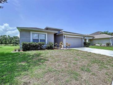 Charming one-story home featuring a two-car garage and well-maintained front yard landscaping at 6314 Gondola Dr, Riverview, FL 33578