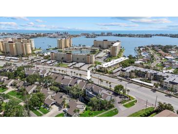 Beautiful aerial view of a waterfront home near a bay with city views at 4777 Duhme Rd # 1D, St Petersburg, FL 33708