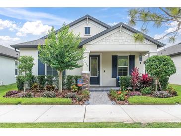 Charming single-story home with well-manicured landscaping and inviting front porch at 3800 Night Star, Odessa, FL 33556