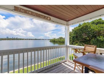 Inviting balcony with water view, perfect for relaxing and enjoying the friendly island breeze at 225 Pompano Se Dr # D, St Petersburg, FL 33705