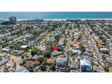 Aerial view of property near the beach at 236 45Th Ave, St Pete Beach, FL 33706