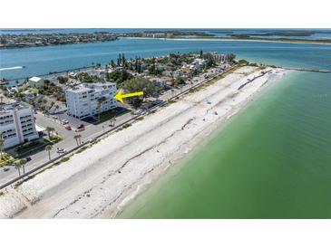 Aerial view of beachfront property at 403 Gulf Way # 302, St Pete Beach, FL 33706