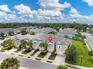 Aerial view of a townhome community, highlighting the subject property's location at 2503 Arch Ave # 139W, Oldsmar, FL 34677