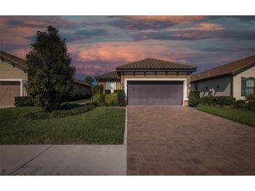 Charming one-story home with a two-car garage, paver driveway and manicured landscaping at 11383 Callisia Dr, Odessa, FL 33556