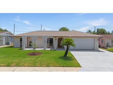 Charming single story home features a well-manicured lawn and a spacious two-car garage at 3534 Cockatoo Dr, New Port Richey, FL 34652