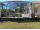 Outdoor screened in pool area with unkempt greenery at 2781 Shady Ave, North Port, FL 34286