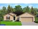 One-story home with two-car garage and landscaping at 1590 Royal Rd, Venice, FL 34293
