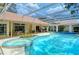 Relaxing pool and spa area with covered patio at 7812 Broadmoor Pines Blvd, Sarasota, FL 34243
