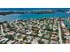 Aerial view showing waterfront lot in a luxury community at 640 N Owl Dr, Sarasota, FL 34236