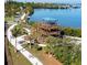 Aerial view showing park, boardwalk, and observation tower near waterfront at 304 15Th W St, Bradenton, FL 34205