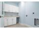 Bright laundry room with white cabinets and countertop at 3426 79Th Street W Cir # 202, Bradenton, FL 34209