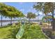 Modern playground with swings and slide at 512 1St E Ave, Bradenton, FL 34208