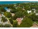 Aerial view showcasing home's location and water views at 1713 North Dr, Sarasota, FL 34239