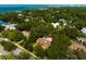 Aerial view showcasing home's location and water views at 1713 North Dr, Sarasota, FL 34239