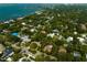Aerial view of neighborhood with property circled for easy identification at 1713 North Dr, Sarasota, FL 34239