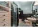 Retro bathroom with black and white tile and a pedestal sink at 1713 North Dr, Sarasota, FL 34239