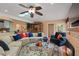 Comfortable living room with sectional sofa, fireplace, and access to backyard at 1713 North Dr, Sarasota, FL 34239