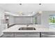 Modern kitchen island with sink and stainless steel dishwasher at 214 Lime Tree Park, Rotonda West, FL 33947