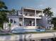 Stunning two-story home with waterfront access, a private pool, and multiple outdoor seating areas at 558 Venice Ln, Sarasota, FL 34242