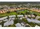Panoramic aerial view of a serene community featuring lush greenery, winding roads, and picturesque ponds at 4706 Sand Trap Street E Cir # 202, Bradenton, FL 34203