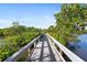 Picturesque wooden walkway surrounded by lush mangroves and tranquil waters at 1654 Starling Dr # 201, Sarasota, FL 34231