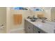 Modern bathroom with gray vanity and vessel sink at 1910 Oregon Trl, Englewood, FL 34224