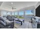 Spacious living room with water views and comfy seating at 1910 Oregon Trl, Englewood, FL 34224