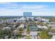 Aerial view of the house with Sarasota Memorial Hospital and downtown Sarasota visible at 2111 Hawthorne St, Sarasota, FL 34239