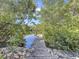 Wooden dock extending over tranquil water, surrounded by lush greenery at 107 Los Cedros Dr, Anna Maria, FL 34216
