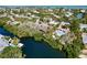 Aerial view showcasing waterfront property and neighborhood at 107 Los Cedros Dr, Anna Maria, FL 34216
