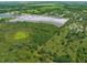 Aerial view of a large undeveloped lot with a wetland area and neighboring properties at 34452 Singletary Rd, Myakka City, FL 34251