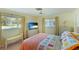 Bedroom with TV, comfortable bedding, and wicker furniture at 3721 Somerville Dr # 1513, Sarasota, FL 34232
