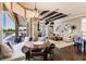 Casual breakfast nook with built-in seating and lake views at 20910 Parkstone Ter, Bradenton, FL 34202