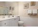 Bathroom with single vanity, toilet and shower at 5814 Benevento Dr, Sarasota, FL 34238