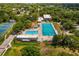 Aerial view of community pool and tennis courts at 2345 Floyd St, Sarasota, FL 34239