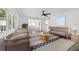 Bright living room featuring comfortable seating and a stylish coffee table at 3915 Schwalbe Dr # 128, Sarasota, FL 34235