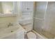 Clean bathroom with shower, toilet and vanity at 771 John Ringling Blvd # 22Fair, Sarasota, FL 34236