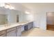 Double vanity bathroom with neutral tones and walk-in closet at 1575 Laurel Brook Ln, Port Charlotte, FL 33953