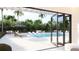 Inviting pool area with lounge chairs and umbrellas at 4950 Remington Dr # 401, Sarasota, FL 34234