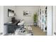 Home office featuring built-in shelving and a large desk at 4769 Tortona Ct, Bradenton, FL 34211