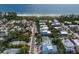 Aerial view of a beach house and surrounding neighborhood at 118 Mangrove Ave, Anna Maria, FL 34216
