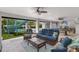 Comfortable seating area with pool table and views of the backyard oasis at 118 Mangrove Ave, Anna Maria, FL 34216