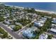 Aerial view showing home's location near beach and other houses at 118 Mangrove Ave, Anna Maria, FL 34216