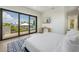 Bright bedroom with water views and private balcony access at 111 Gull Dr, Anna Maria, FL 34216