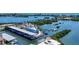 Scenic aerial view of the marina and the surrounding waterways at 280 Hidden Bay Dr # 302, Osprey, FL 34229